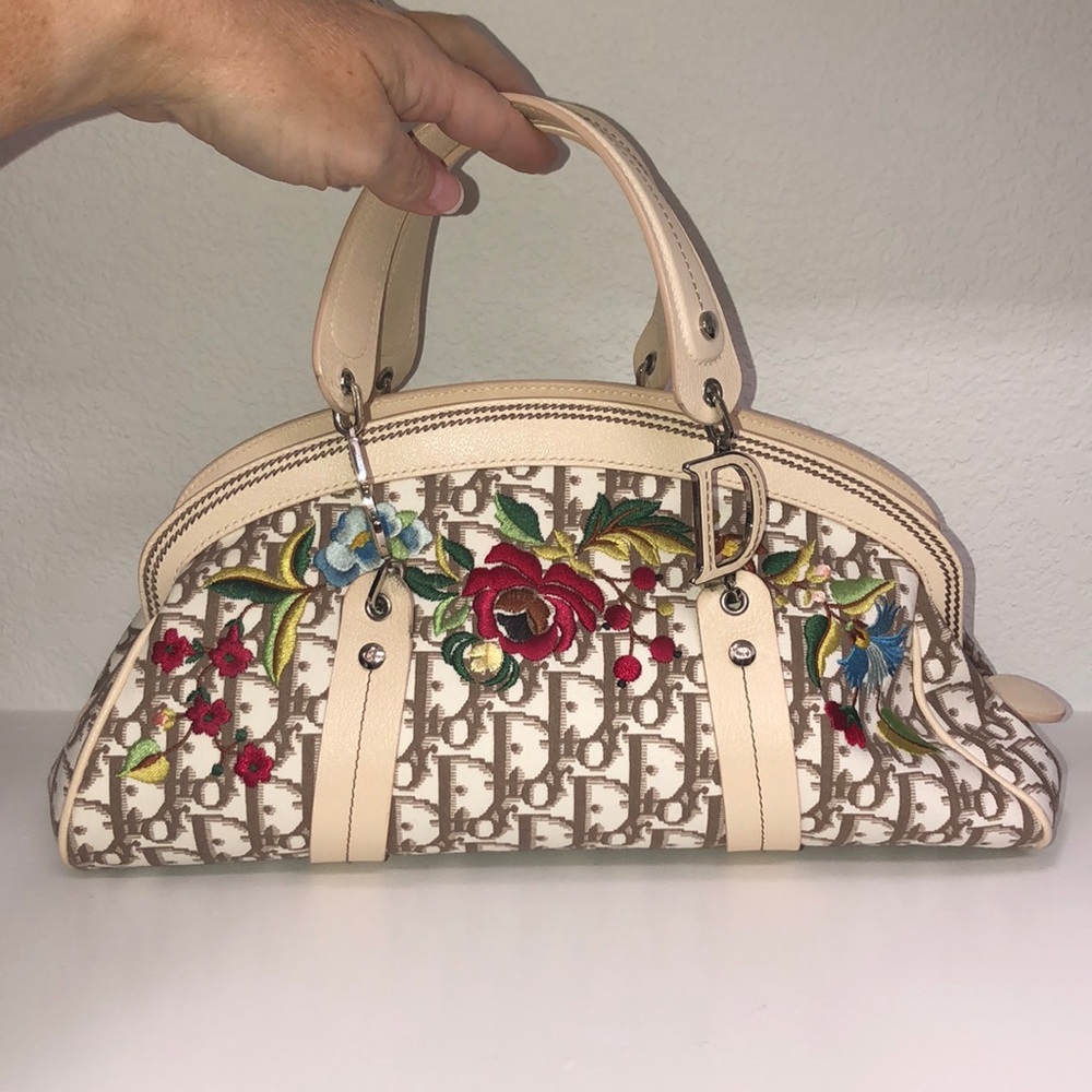 Christian Dior Embroidered Flower Frame Bag